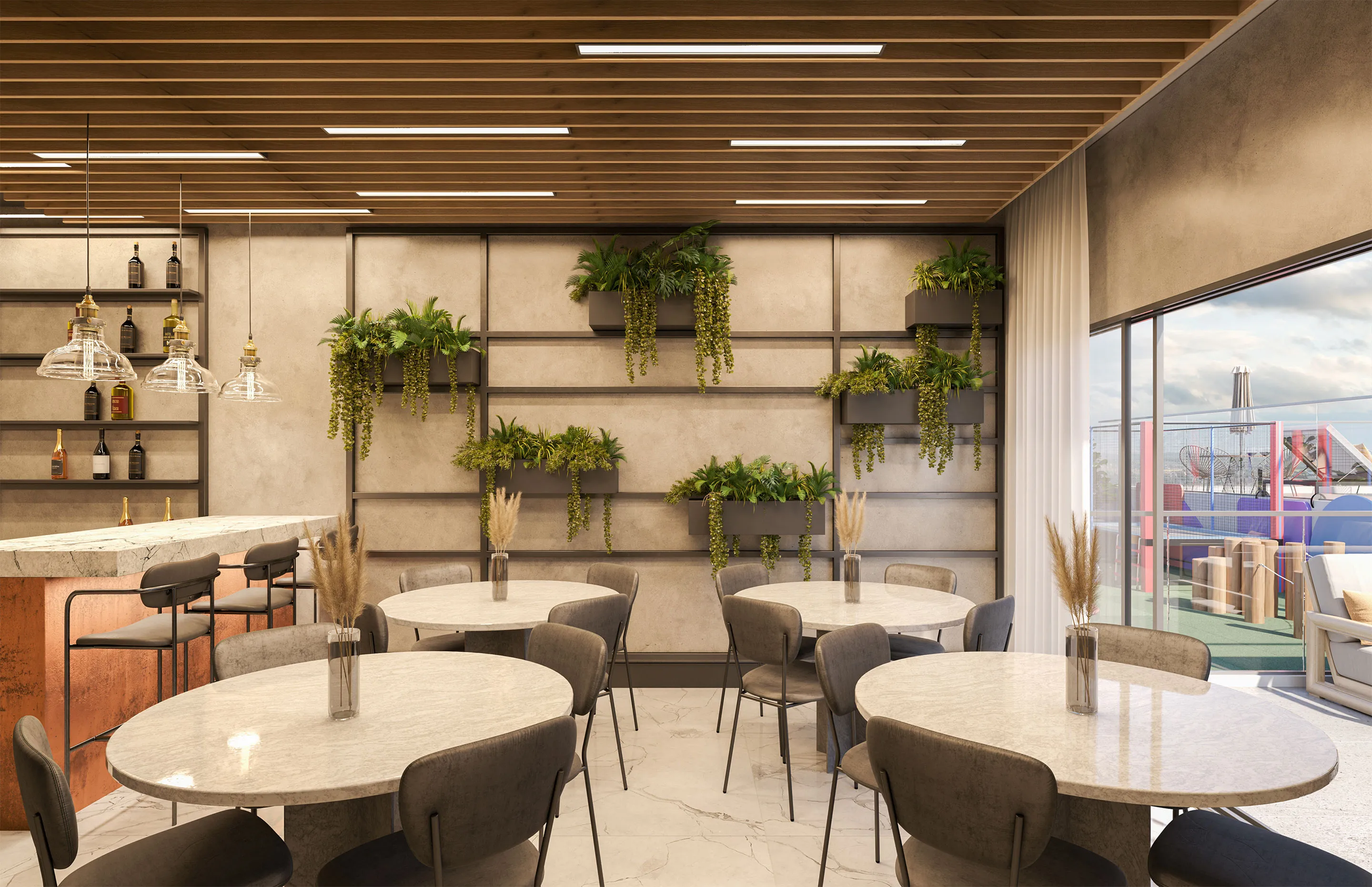 Luxurious convention event room with planned designed furniture