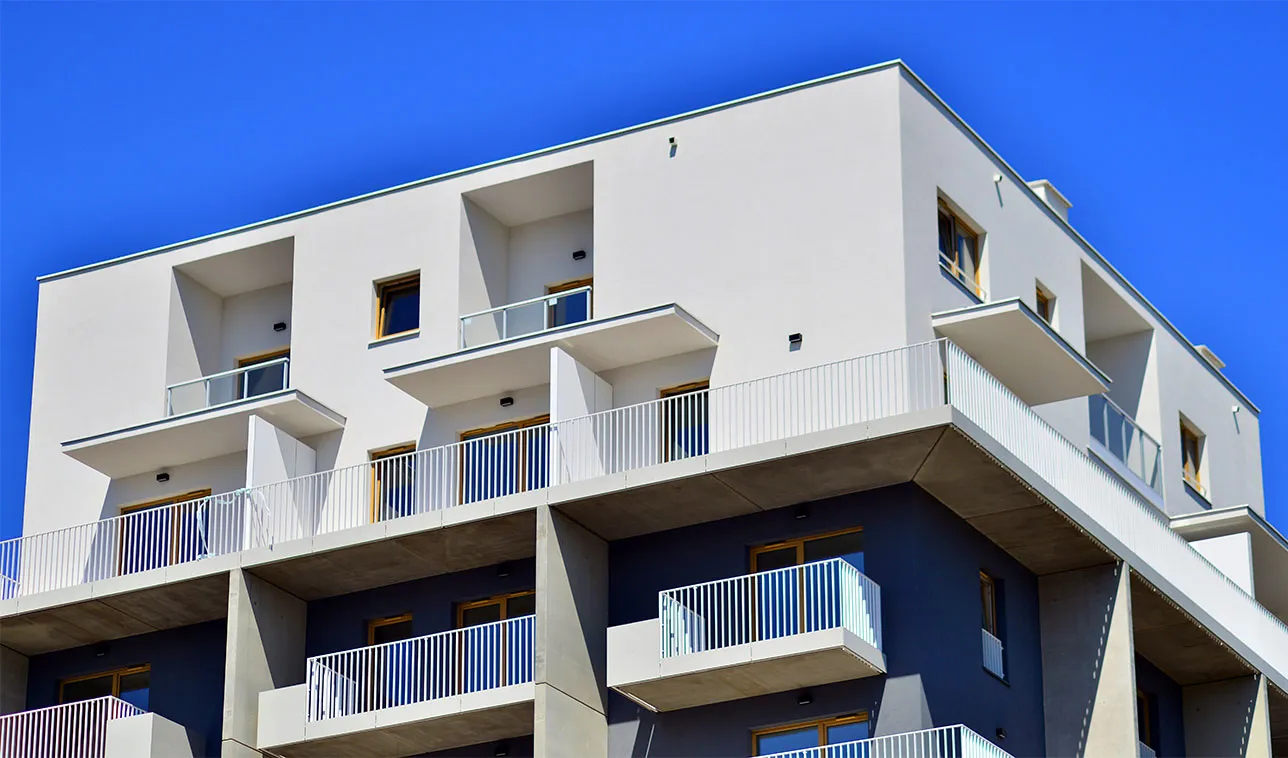 Apartment building residential area