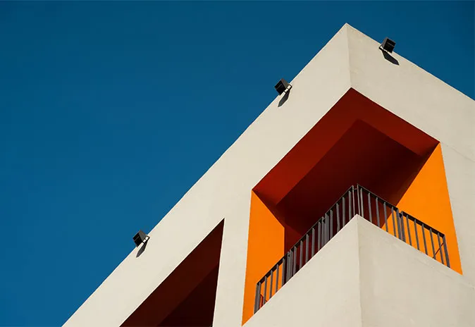 Low angle view of building against clear sky